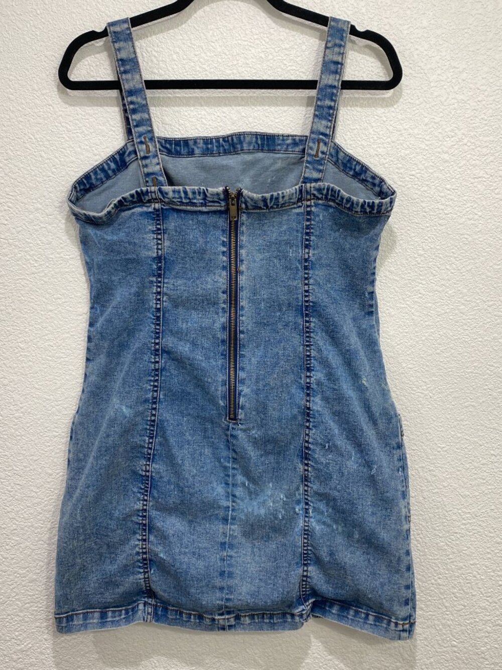 Aeropostale Denim Pinafore Dress Acid Wash 90s Grunge Blue XL - Picture 3 of 9